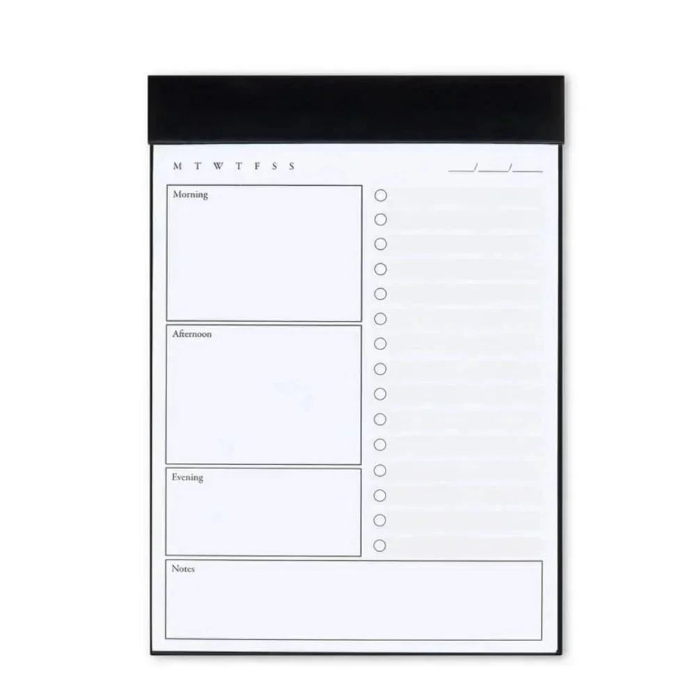 Pen+Gear Undated Daily Planner Pad, Black, 60 Sheets, 5.8 in x 8.3 in